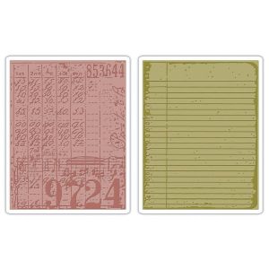 Texture Fades Embossing Folders 2PK - Collage & Notebook Set by Tim Holtz - SIZZIX