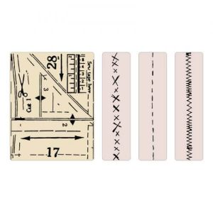 Texture Fades Embossing Folders 4PK - Pattern & Stitches Set by Tim Holtz - SIZZIX