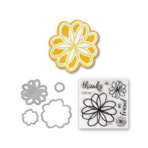 Fustella Framelit e timbri Flowers, doodle - SIZZIX