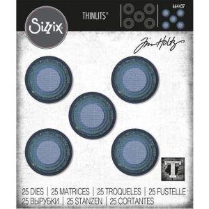 Fustelle Thinlits Stacked Tiles Circles by Tim Holz 25pz - SIZZIX