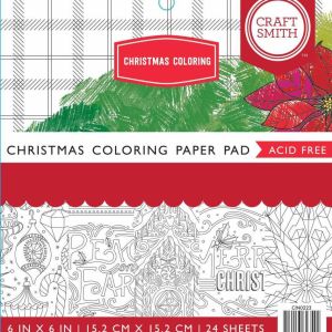 Christmas Coloring 6x6 Inch Paper Pad - CRAFT SMITH