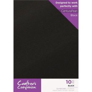Glitter Card A4 Pack Black (10pcs) - CRAFTERS COMPANION