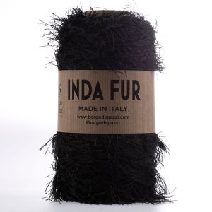 Filato peloso Inda Fur 250 gr col. 5 nero - BORGO DE PAZZI