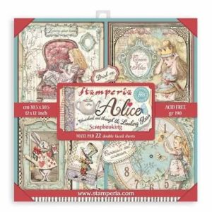 Alice in Wonderland and Through the Looking Glass 12x12 Inch Maxi Paper Pack - STAMPERIA