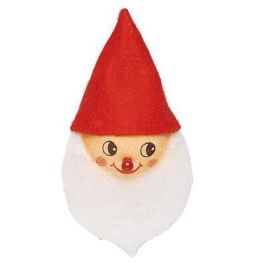 Grande Testa Di Babbo Natale Da Appendere 74 Cm – Decorazione Natalizia Con Barba Sintetica E Cappello In Velluto Borgogna