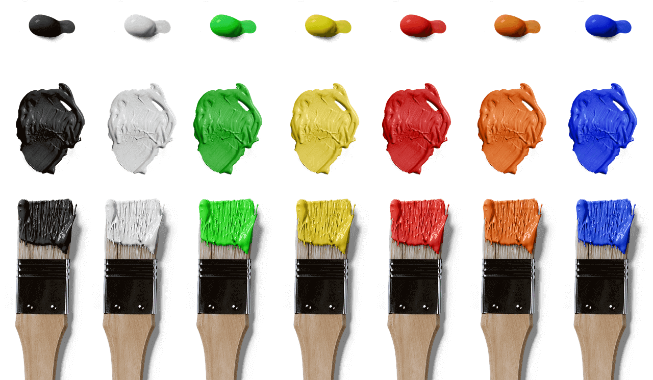 pennelli colorati per dipingere
